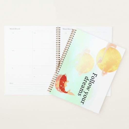 Koi Fish Dream Quote Art Print – "Follow Your Drea プランナー手帳 (ディスプレー)