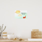 Koi Fish Dream Quote Art Print – "Follow Your Drea ポスター (キッチン)