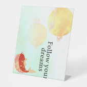 Koi Fish Dream Quote Art Print – "Follow Your Drea 台座サイン (正面)