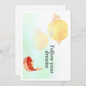 Koi Fish Dream Quote Art Print – "Follow Your Drea 招待状 (正面/裏面)