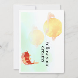 Koi Fish Dream Quote Art Print – "Follow Your Drea 招待状