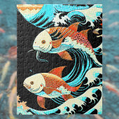 Koi Fish in a Great Wave Comic Book Style  ジグソーパズル