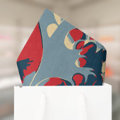 Koi Fish in Great Wave Style with Red Navy Blue 薄葉紙