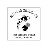 Koi Fish Lily Arch Address ラバースタンプ (インプリント)