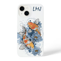 Koi Fish & Lotus Phone Case – Customizable