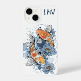 Koi Fish & Lotus Phone Case – Customizable iPhone 14ケース