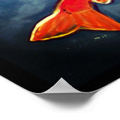 Koi Fish Orange Yellow Blue Goldfish Art Poster ポスター (角)