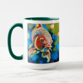 Koi Fish Painting - Gift for Coy Fish Lovers マグカップ (左)