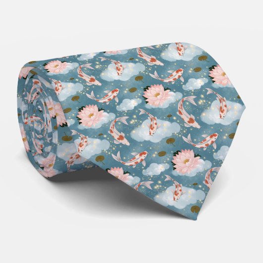 Koi Fish Pattern Custom Necktie ネクタイ (ロール)