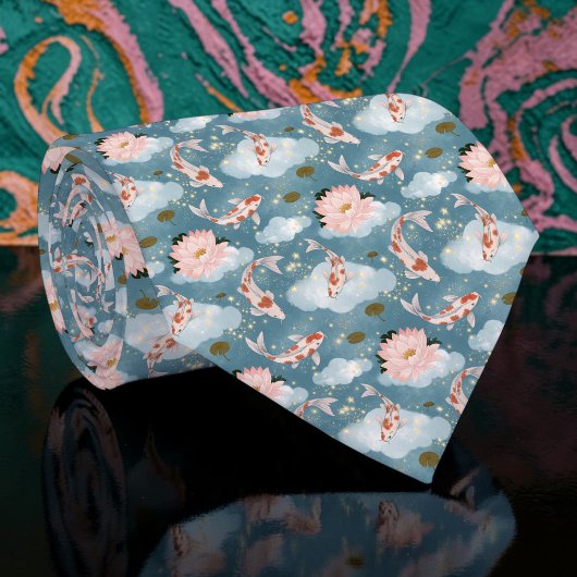 Koi Fish Pattern Custom Necktie ネクタイ