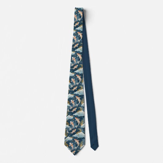 Koi Fish Pattern Custom Necktie ネクタイ (正面)
