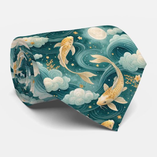 Koi Fish Pattern Custom Necktie ネクタイ (ロール)