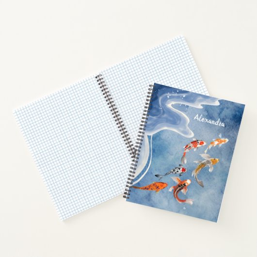 Koi Fish personalized Spiral Notebook ノートブック (内部)