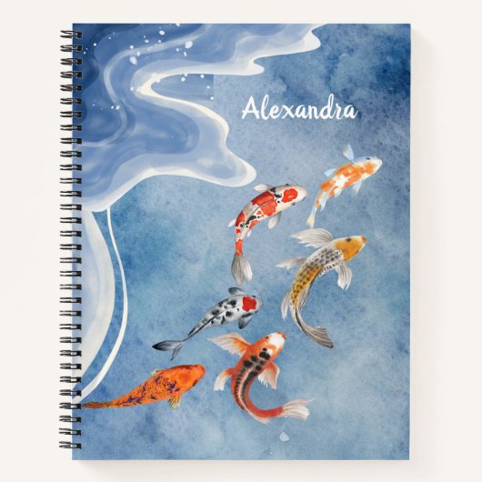 Koi Fish personalized Spiral Notebook ノートブック (正面)