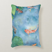 Koi Fish Pond watercolor アクセントクッション (正面(垂直))