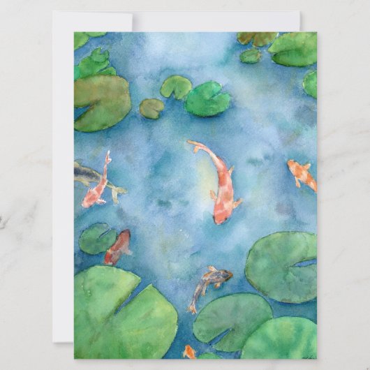 Koi Fish Pond watercolor シーズンカード (正面)