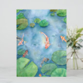 Koi Fish Pond watercolor シーズンカード (スタンド正面)