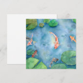 Koi Fish Pond watercolor シーズンカード (正面/裏面)