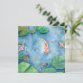 Koi Fish Pond watercolor シーズンカード (スタンド正面)
