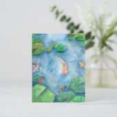 Koi Fish Pond watercolor シーズンカード (スタンド正面)