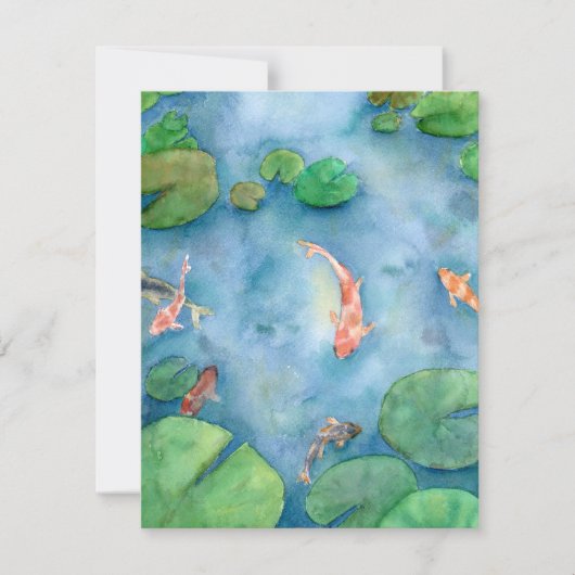 Koi Fish Pond watercolor シーズンカード (正面)