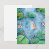 Koi Fish Pond watercolor シーズンカード (正面/裏面)