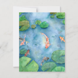Koi Fish Pond watercolor シーズンカード