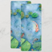 Koi Fish Pond watercolor シーズンカード (正面/裏面)