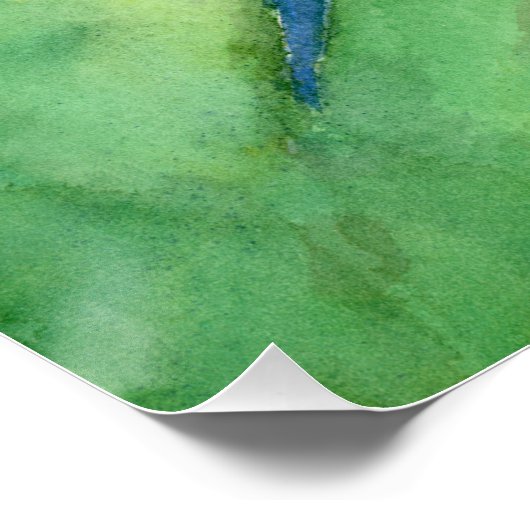 Koi Fish Pond watercolor ポスター (コーナー)