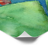 Koi Fish Pond watercolor ポスター (コーナー)