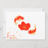 Koi Fish & Red Blossom Japanese Postcard - Elegant 招待状 (正面)