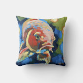 Koi Fish/ Striped Fish Painting - Ocean Life Decor クッション (正面)