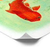 Koi Fish Vintage Japanese Art ポスター (角)