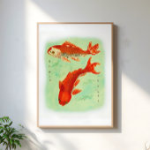 Koi Fish Vintage Japanese Art ポスター
