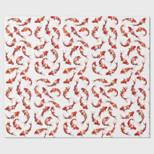 Koi fish watercolor pattern ラッピングペーパー (フラット)