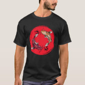 koi fish ying yang with bamboo tees  Japanese Flag Tシャツ (正面)