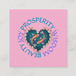 Koi good fortune pink and turquoise  エンクロージャーカード