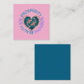 Koi good fortune pink and turquoise  エンクロージャーカード (正面/裏面)