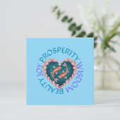 Koi good fortune pink and turquoise  招待状 (スタンド正面)