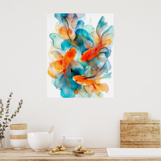 Koi in Flow ポスター (キッチン)