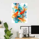 Koi in Flow ポスター (ホームオフィス)