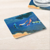 Koi Pond スクエアペーパーコースター (アングル)