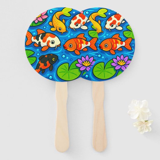 Koi Pond Art ハンドファン (正面&裏面)