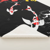 Koi Pond - black - Japanese Design Blanket シェルパブランケット (3/4)