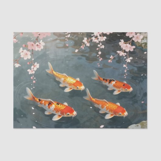 Koi Pond Cherry Blossom Serenity 薄葉紙 (正面)