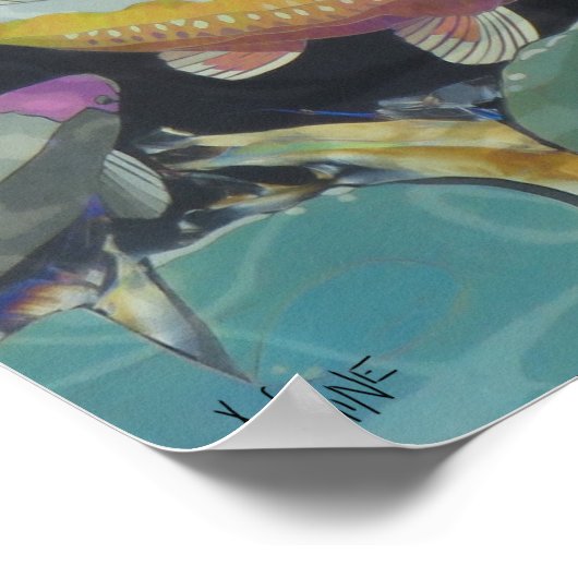 Koi Pond Poster ポスター (角)