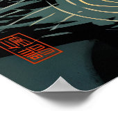 Koi Wall Art Print Circular Pools and Lanterns ポスター (角)