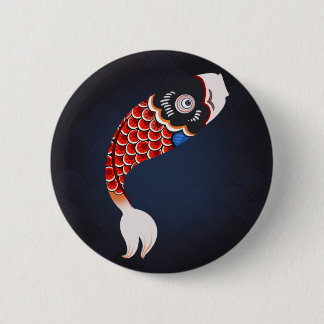 Koinobori -赤く日本のな魚の旗 缶バッジ