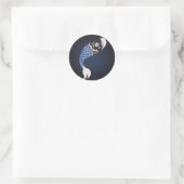 Koinobori -青く日本のな魚の旗 ラウンドシール (バッグ)