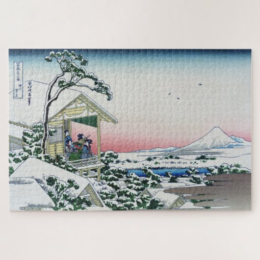 Koishikawa Tea House View Mt. Fuji by Hokusai  ジグソーパズル (横)